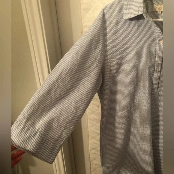 Mudpie Blue and White Seersucker Collared Dress - Picture 3 of 8